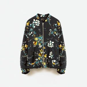 Quilted Floral Bomber Jacket